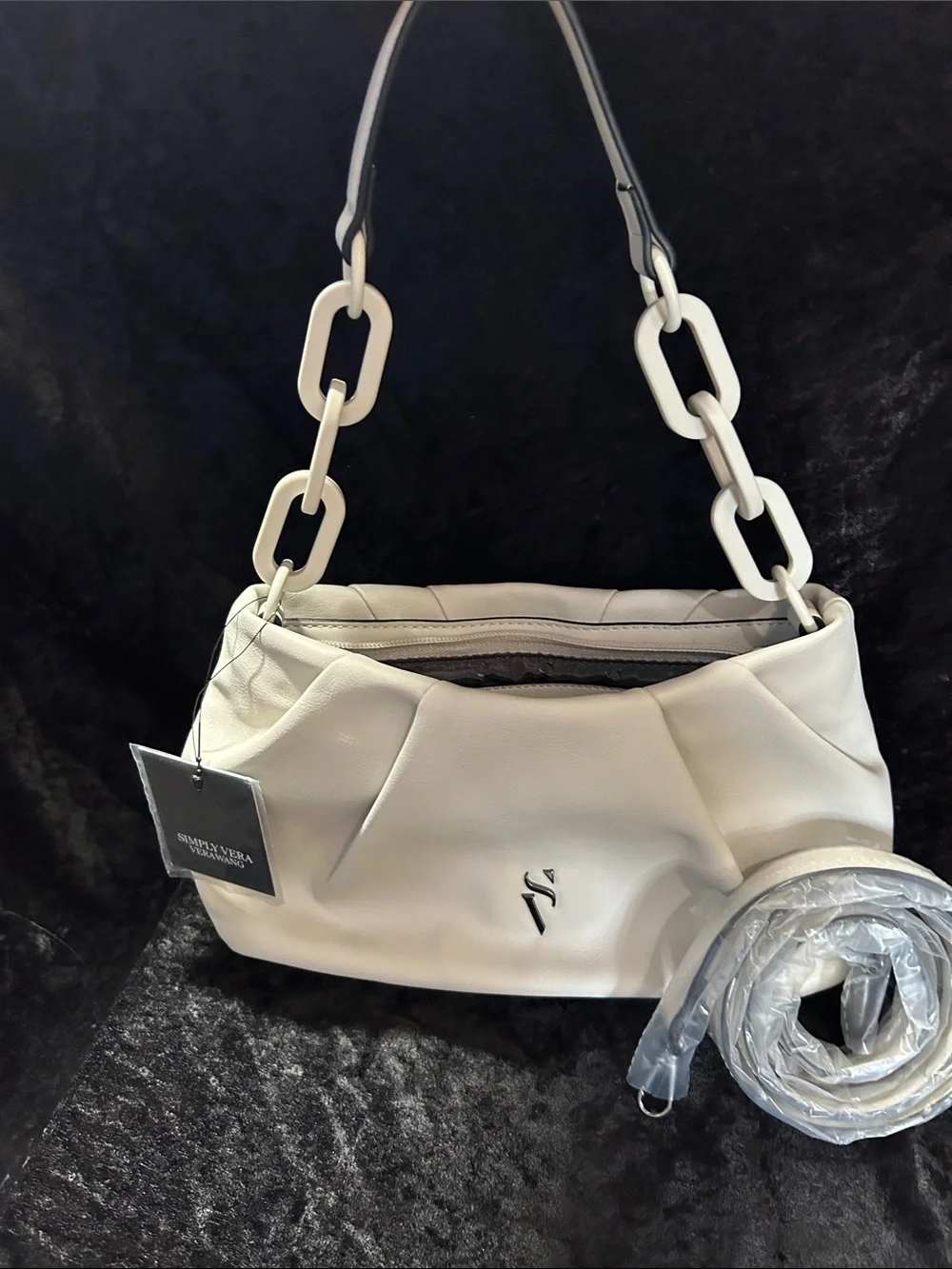 Simply Vera Vera Wang - Ivory Shoulder Bag/ Crossbody with Silver Accent